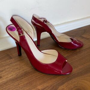 BCBG Red Patent Slingback Heels